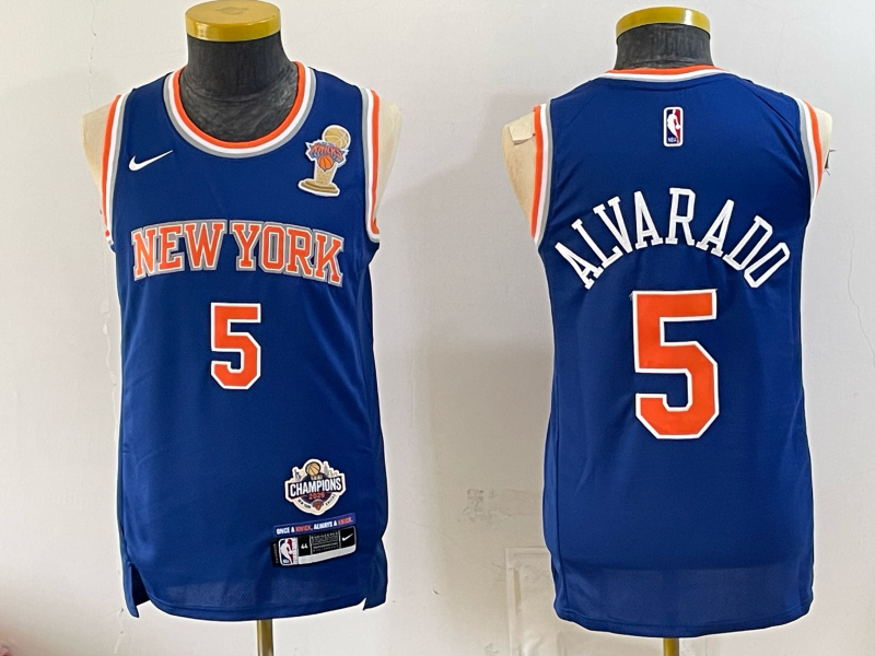 Men New York Knicks #5 Alvarado blue 2026 Nike NBA jersey 07230026->new york knicks->NBA Jersey